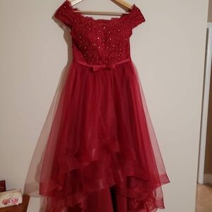 Burgundy Off-the-Shoulder Formal Dress – Size 2